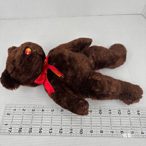 Ty M. C. Beanie Buddy Bear Brown Plush Mastercard Nose 14 Inch 2005 Vintage - Picture 6 of 10